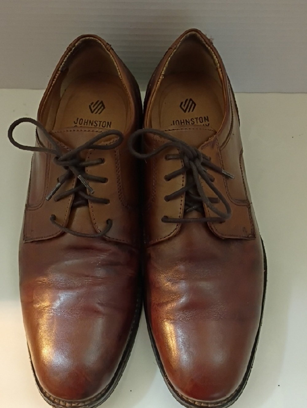 Johnston & Murphy Brown Leather Derby Lace-Up Shoes